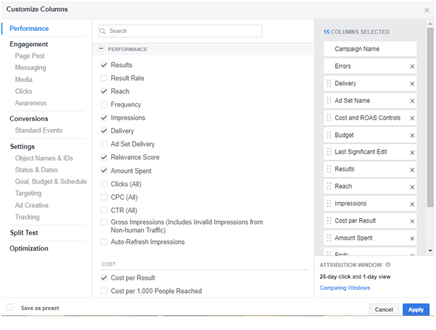 Facebook ad metric