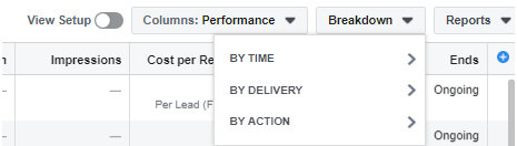 Facebook metric breakdown