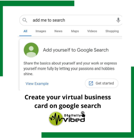 How to create your virtual business card on google search